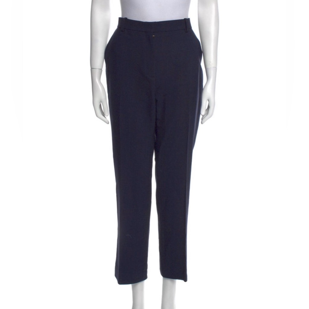 CELINE wool straight leg navy pants